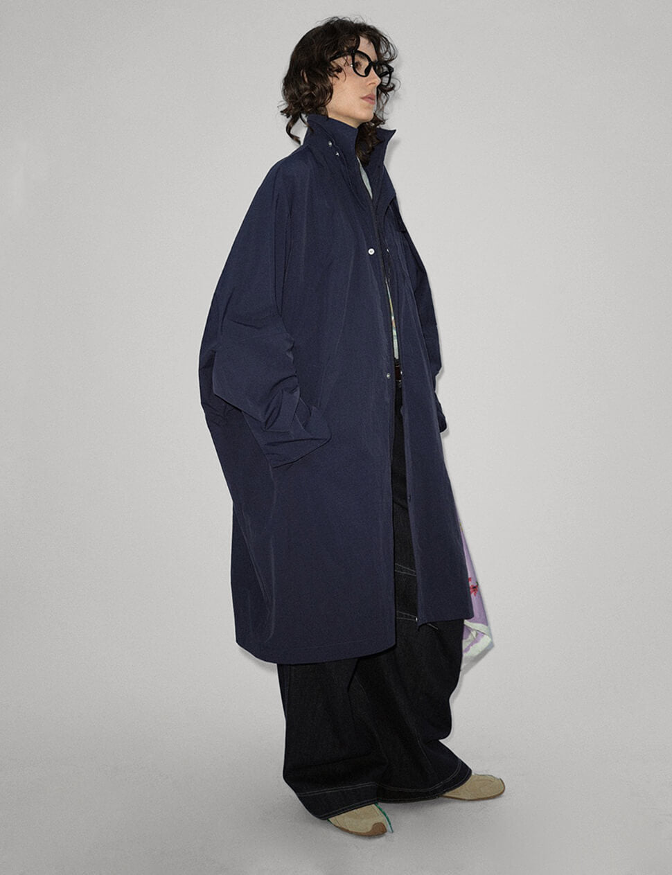 Navy Oversized Parka Jacket