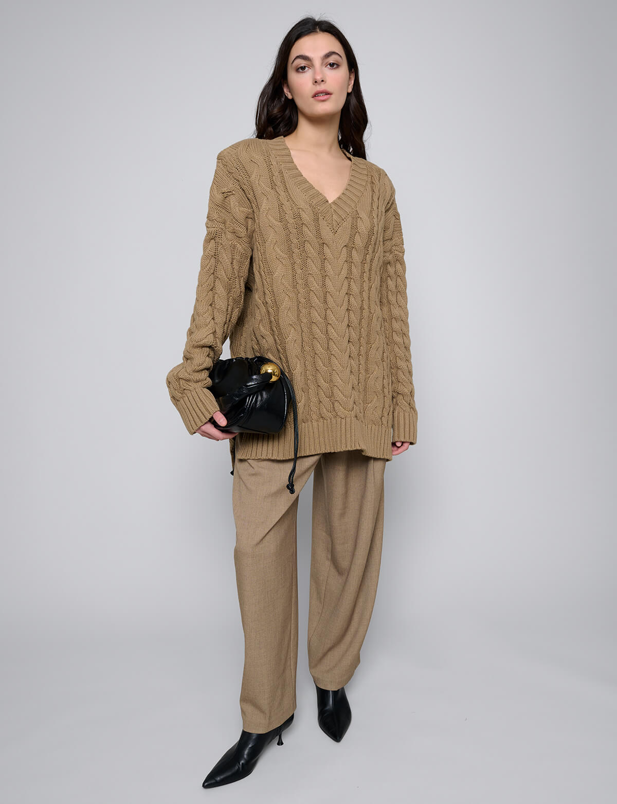 Padded Shoulder Oversized Sweater