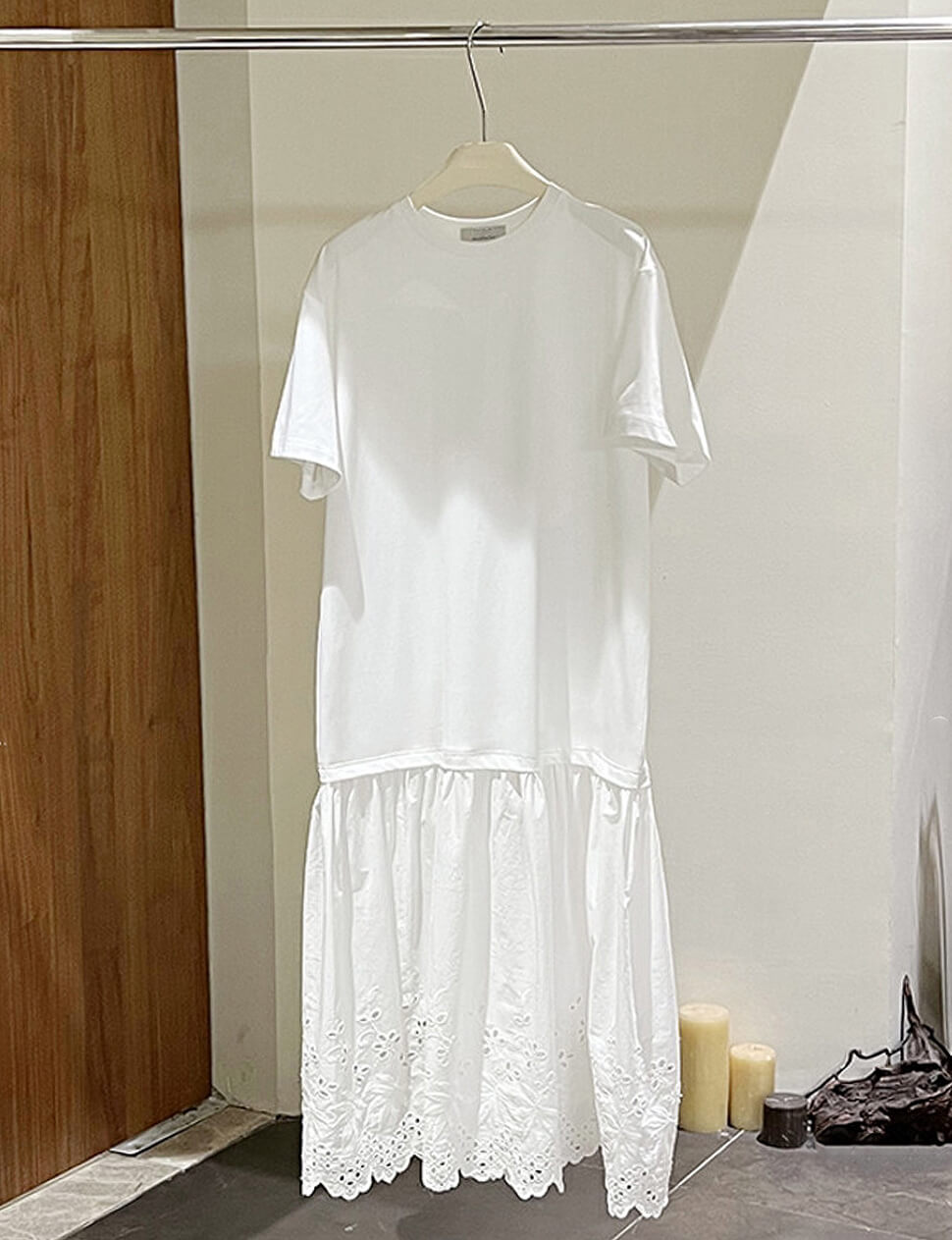 White Eyelet Tee Dress-BESTSELLER White Eyelet Tee Dress-BESTSELLER