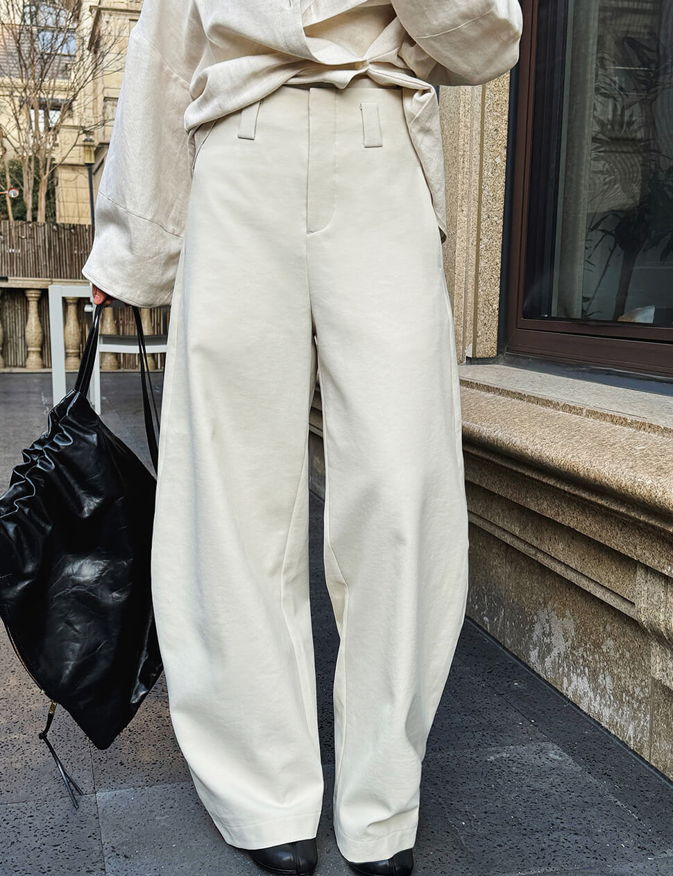 Tan Barrel Leg Pants