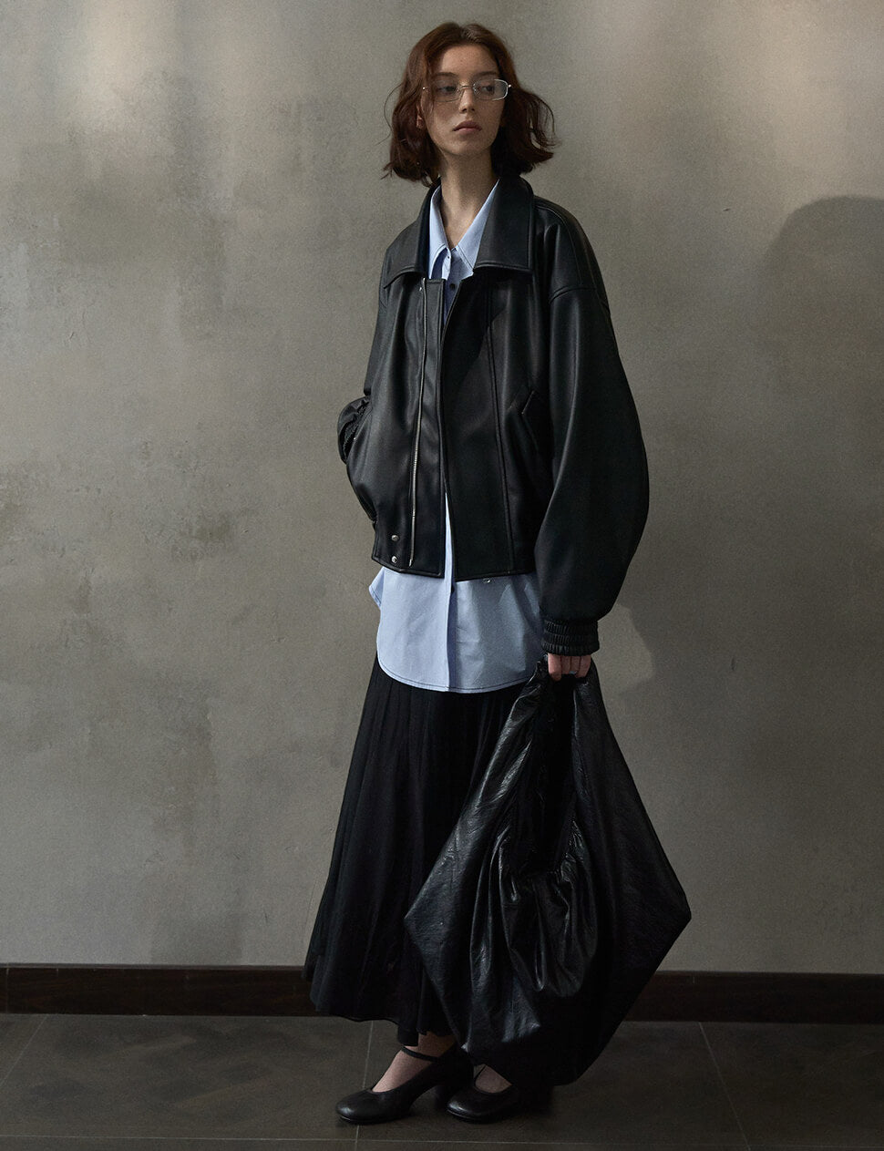 Black Cropped Leather Jacket