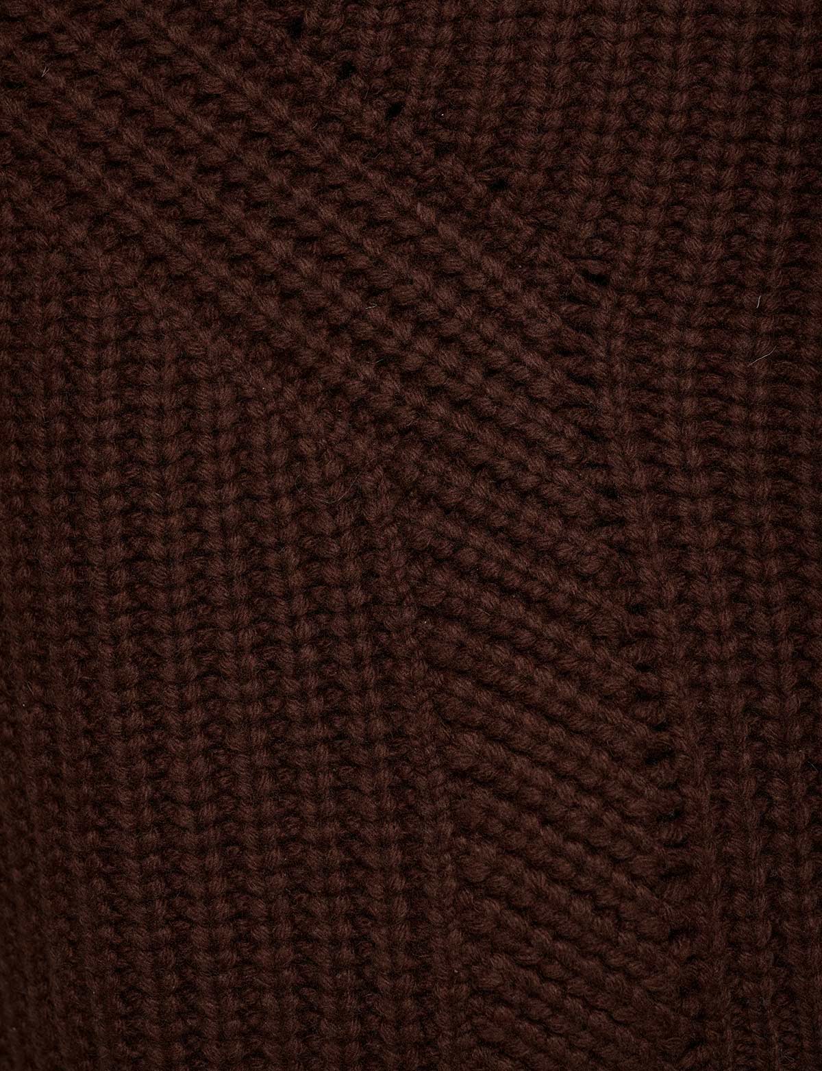 Brown Zip Funnel Neck Sweater