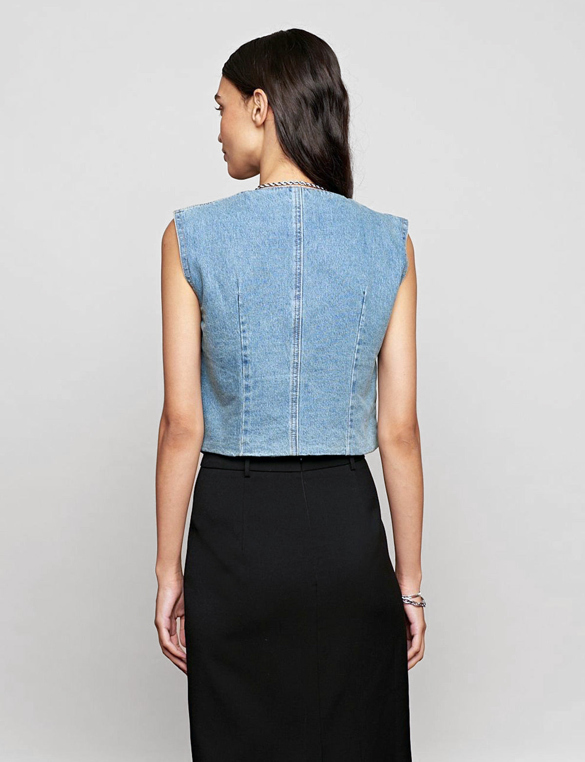 Denim Fitted Vest L Denim Fitted Vest L