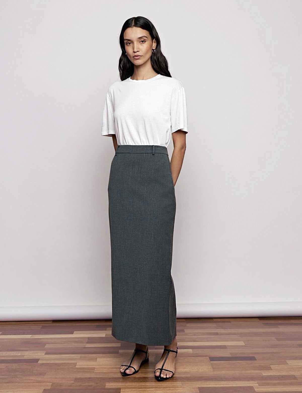 Nia Grey Maxi Skirt