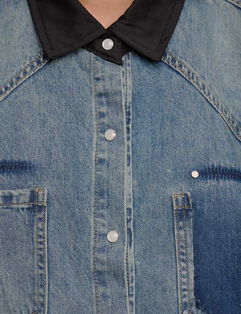 Two Tone Denim Shirt -BESTSELLER