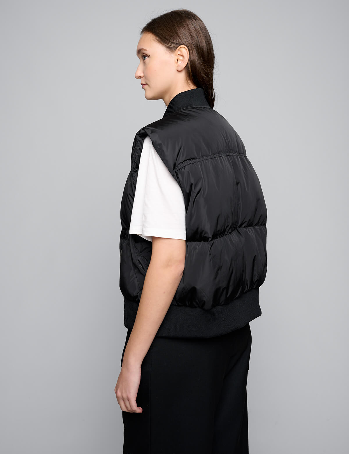 Black Zip Puffer Vest