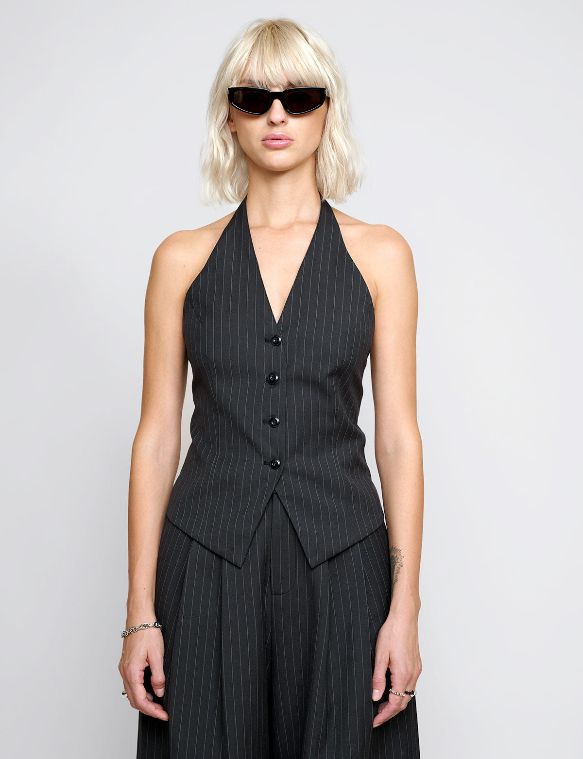 Honor Halter Pin-Stripe Vest