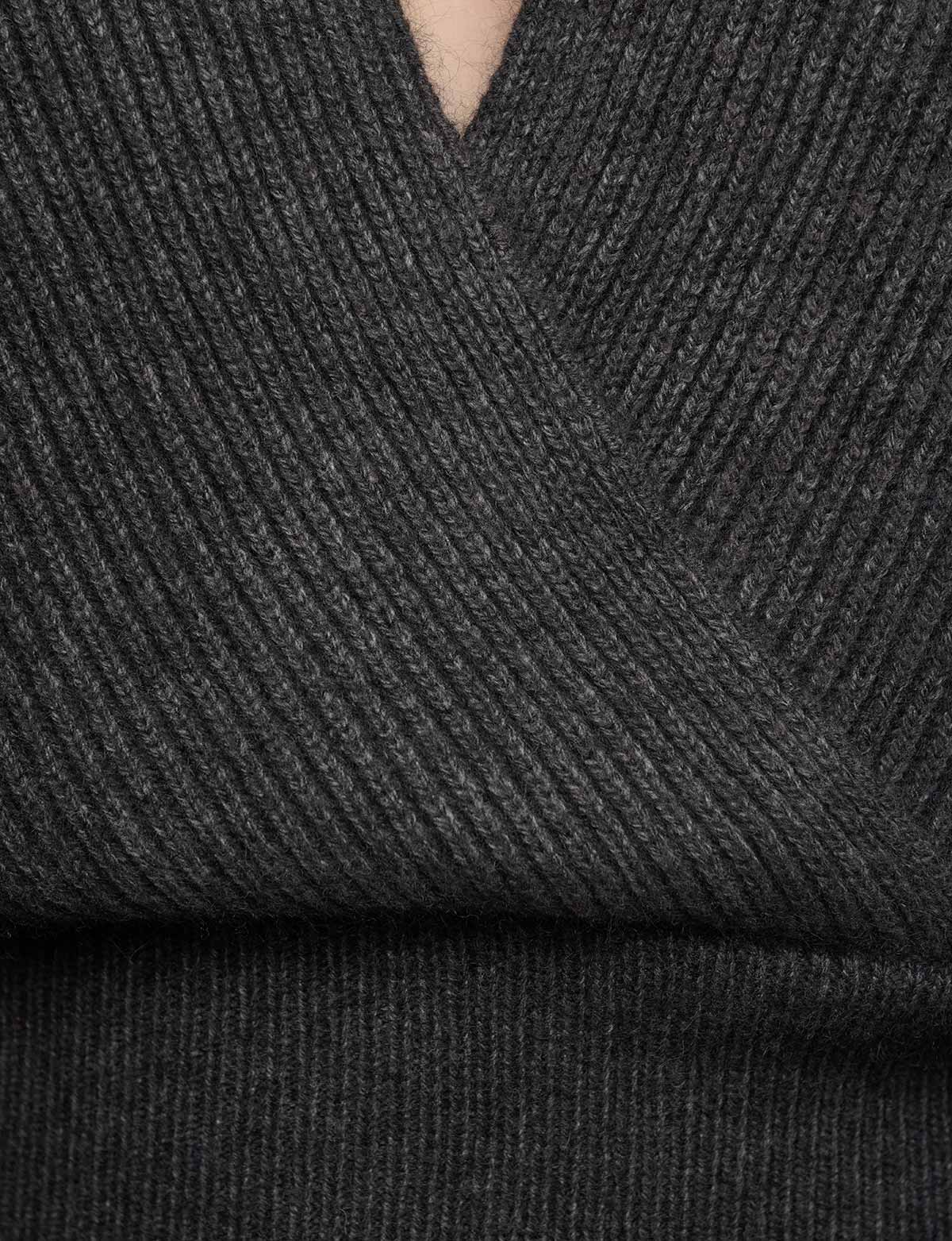 Grey Wrap Sweater