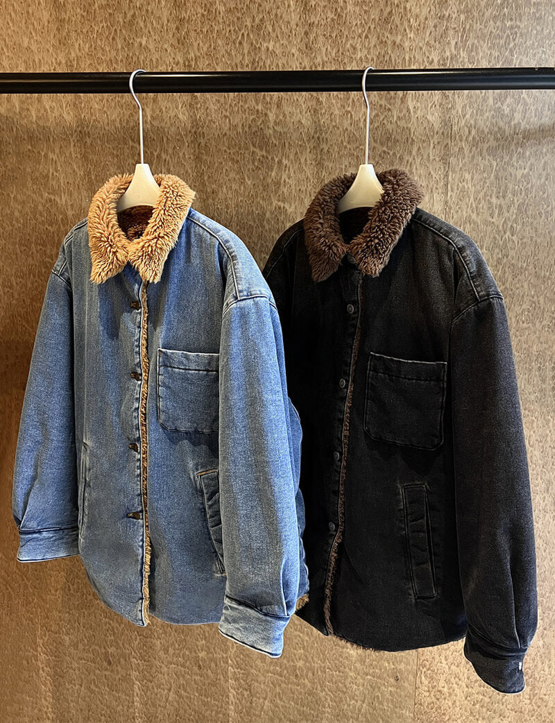 Buy Men's Winter Fleece Lined Fur Collar Denim Jacket Coats Winter Jeans Fur  Denim Jacket (XXL), Dark Grey at Amazon.in