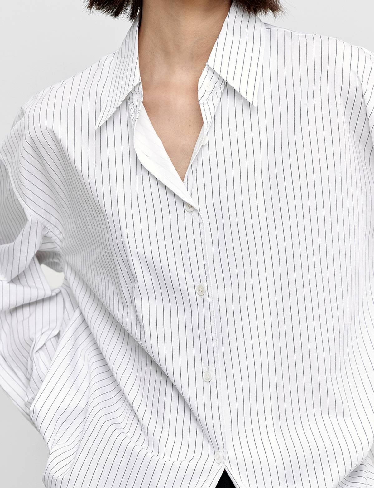Oversized Grey Pin-Stripe Shirt