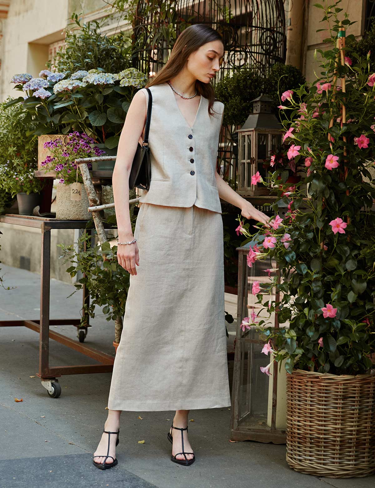 Oat Linen Vest