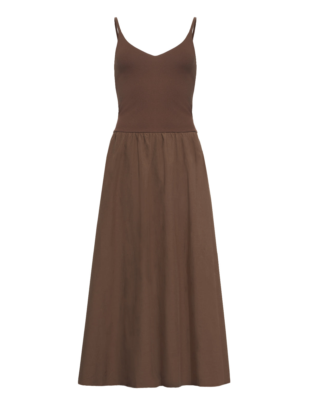 Bea Combination Maxi Dress in Brown L Bea Combination Maxi Dress in Brown L