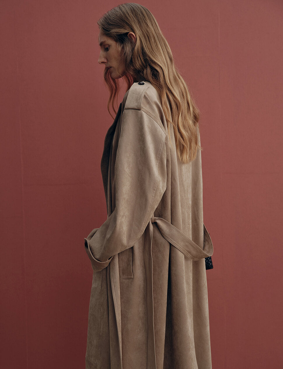 Belted Suede Trench Coat-PREORDER