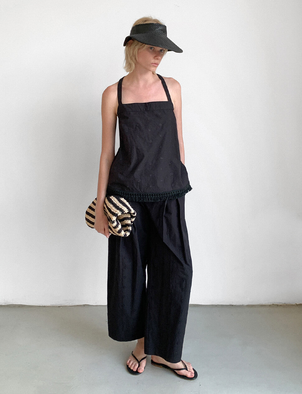 Black Eyelet Bow-Back Top-PREORDER