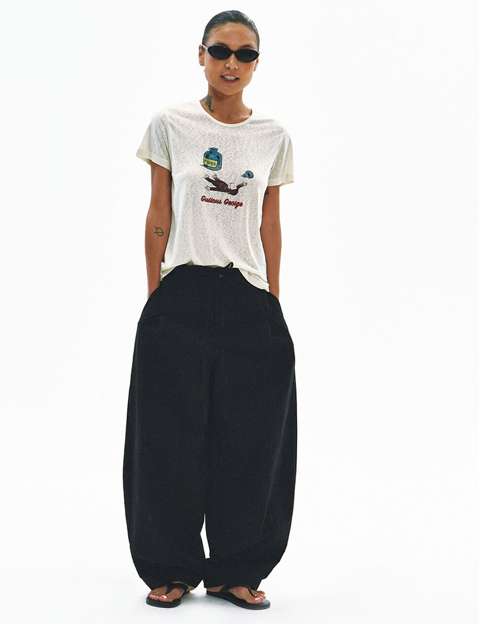 Oversized Drawstring Barrel Pants-PREORDER