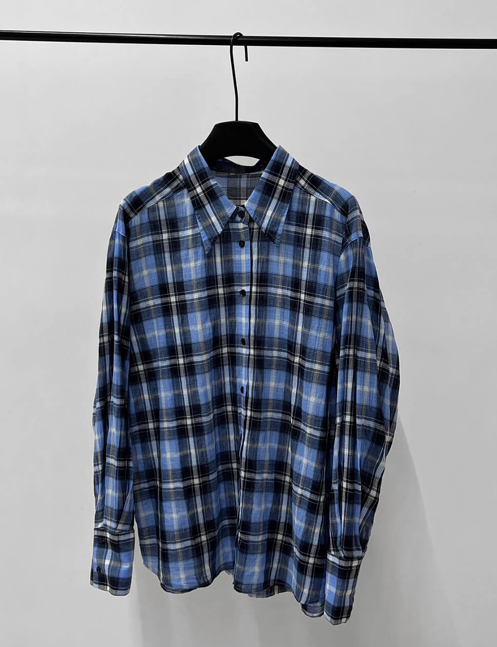 Blue Plaid Oversize Shirt-PREORDER
