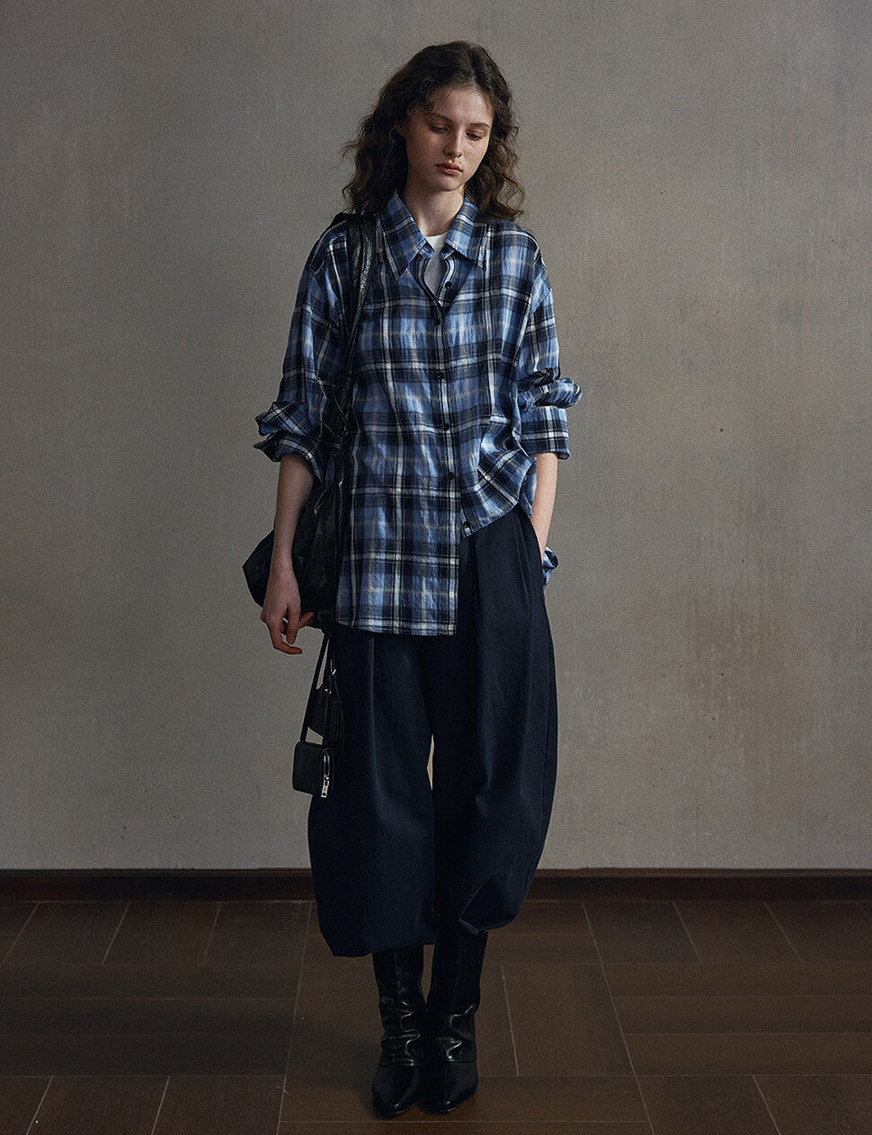 Blue Plaid Oversize Shirt