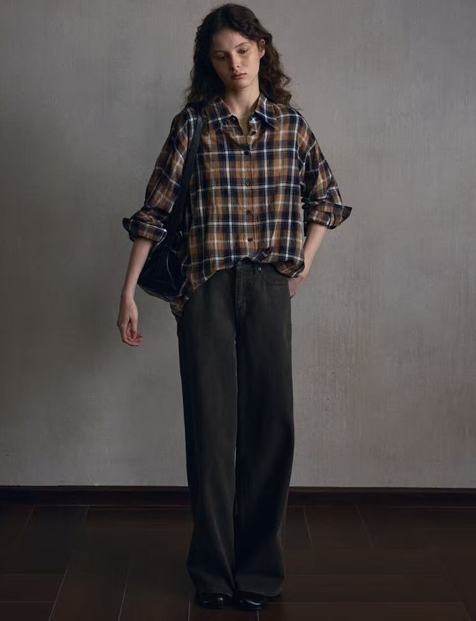 Brown Plaid Oversize Shirt-PREORDER