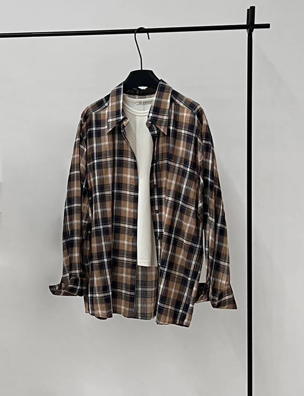 Brown Plaid Oversize Shirt-PREORDER