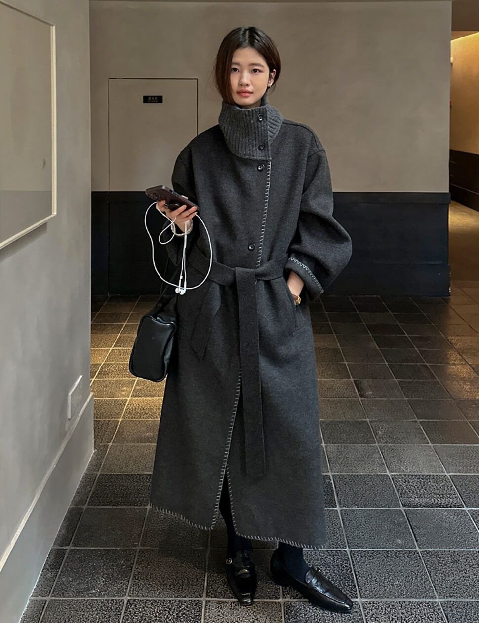 Harper Knit Funnel Coat -PREORDER