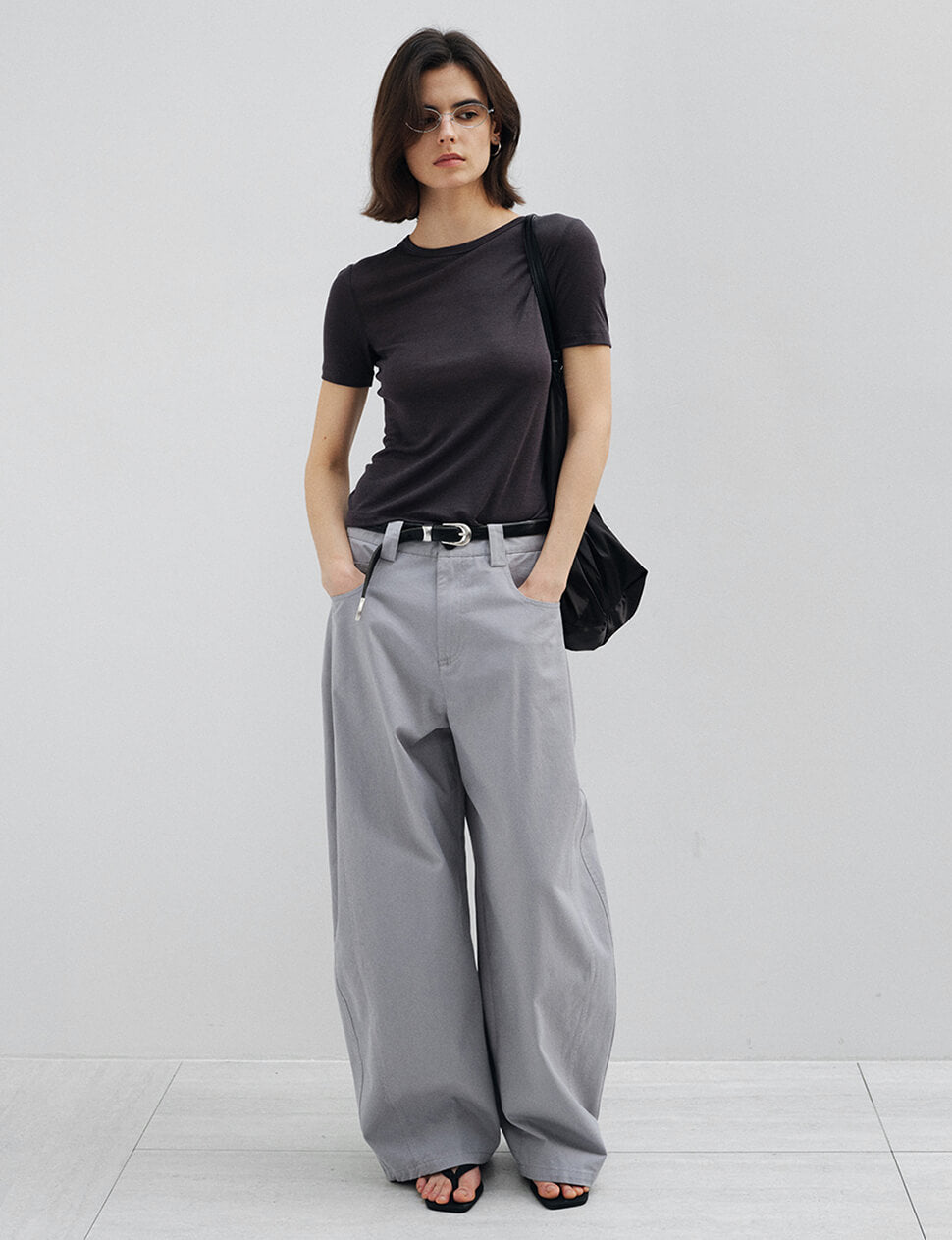 Grey Barrel Leg Pants-PREORDER