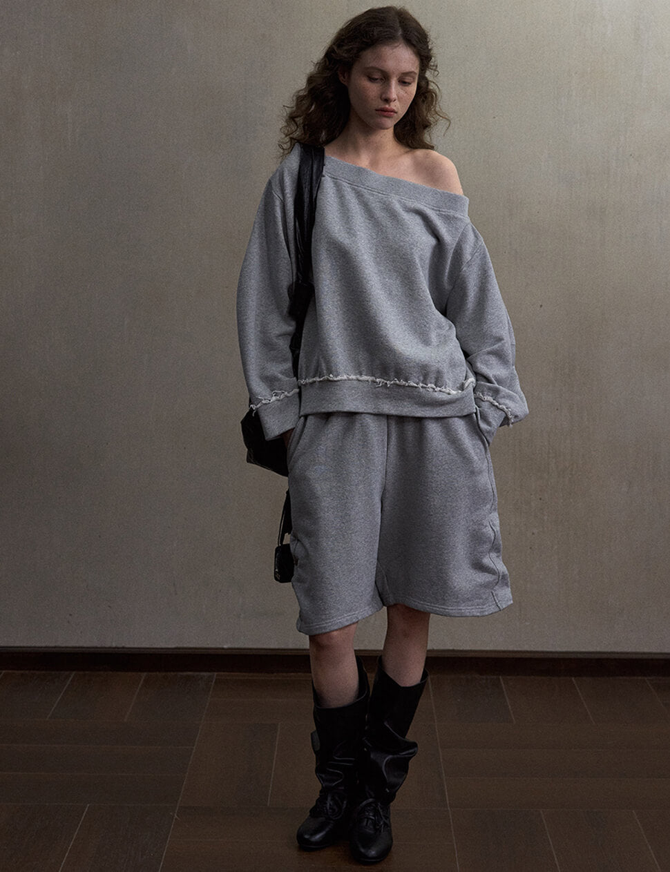 Grey Sweat Bermuda Shorts-PREORDER