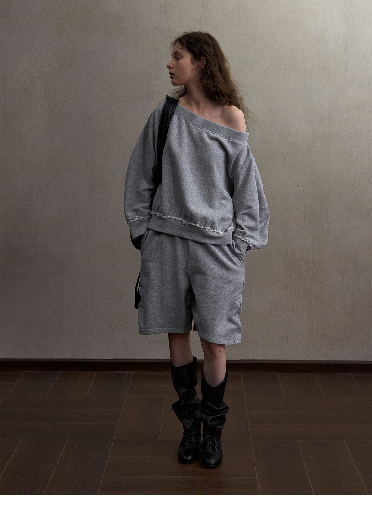 Grey Sweat Bermuda Shorts-PREORDER