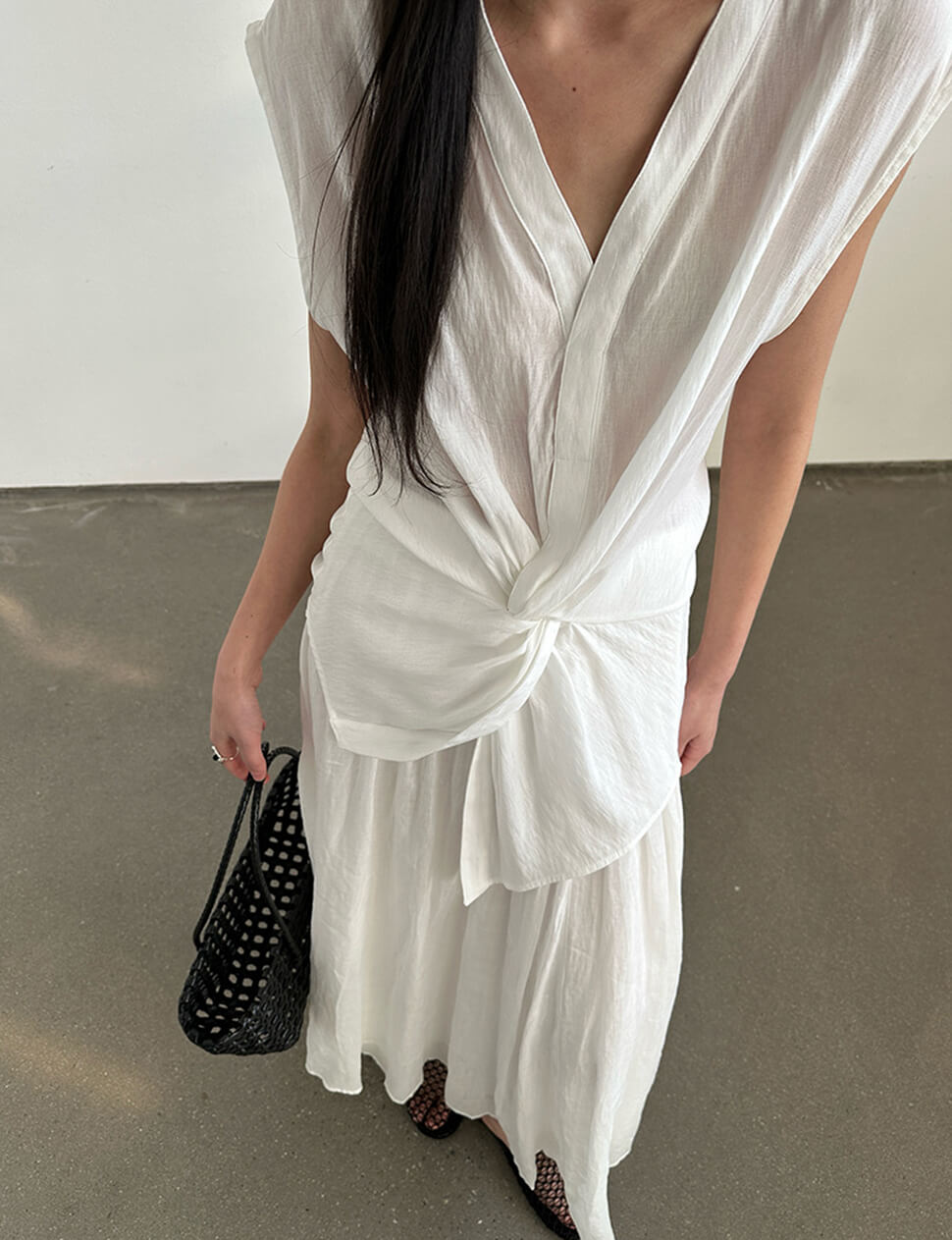 White Twist Front Top-PREORDER