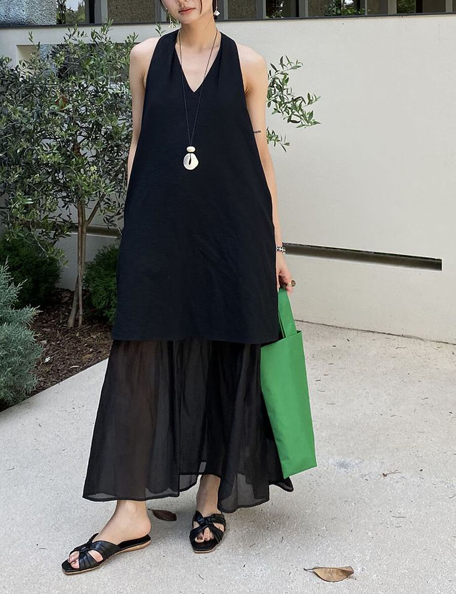 Dakota Layered Dress in Black -PREORDER