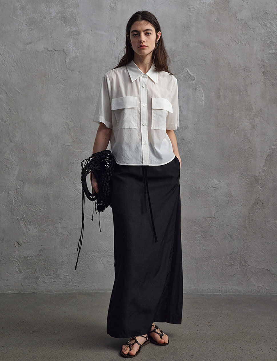 White Boxy Pocket Shirt-PREORDER