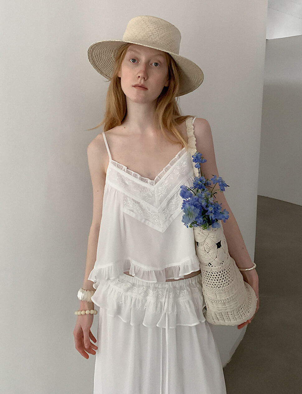 Lace Panel Cami Tank-PREORDER