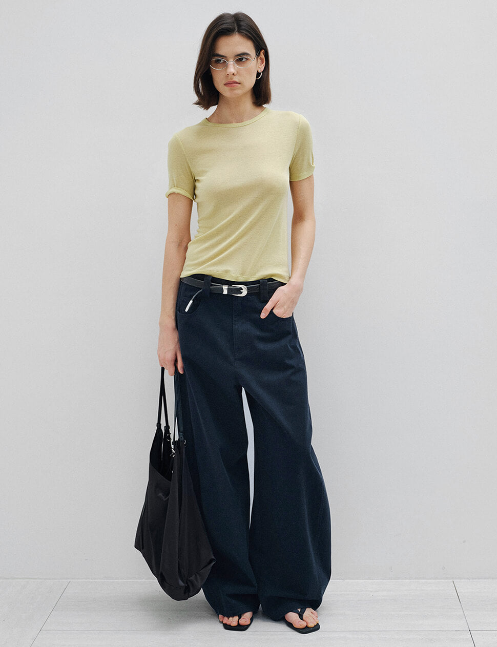 Dark-Navy Barrel Leg Pants-PREORDER