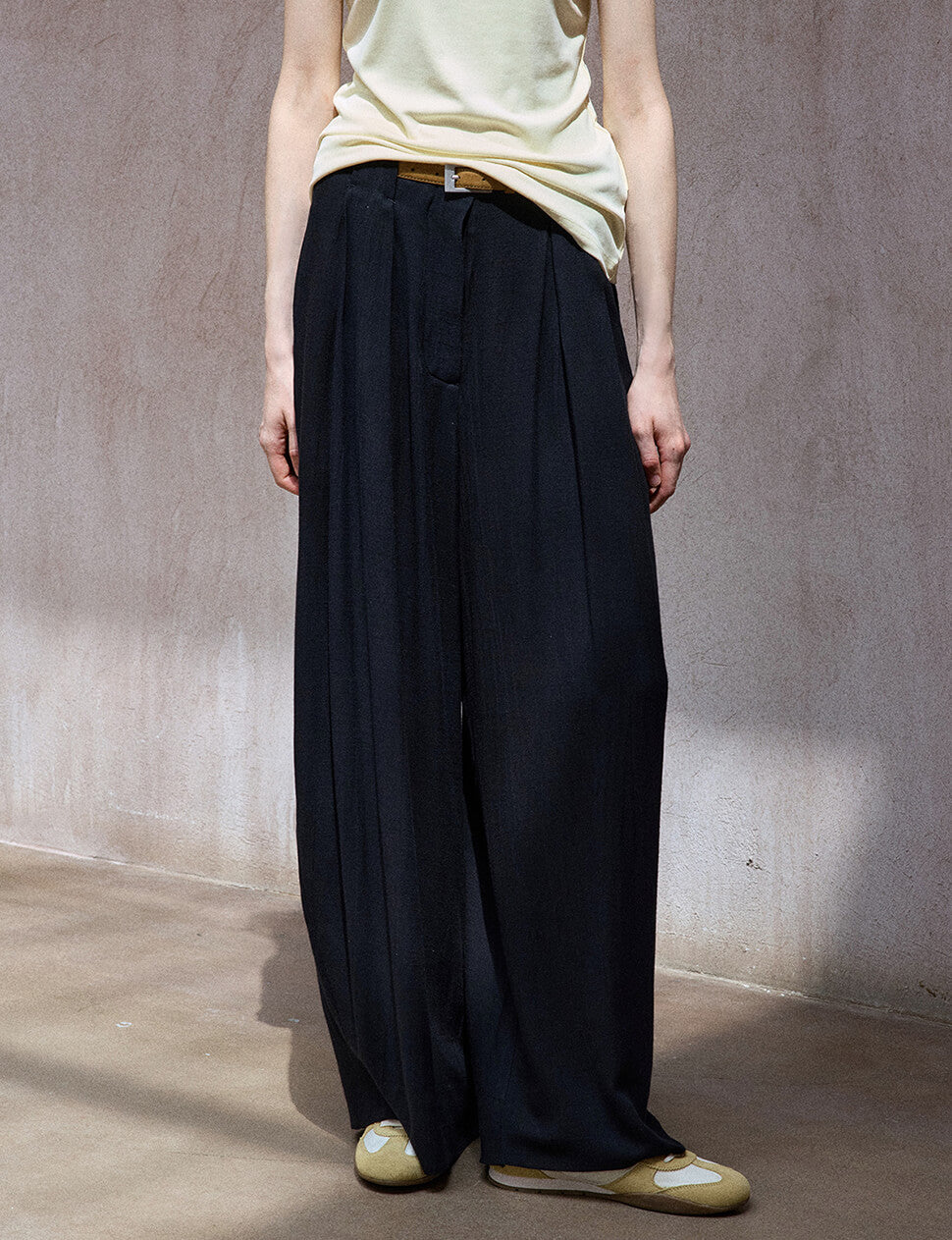 Black Draped Trousers -PREORDER