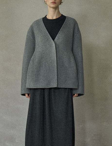 Hourglass Wool Scarf Coat