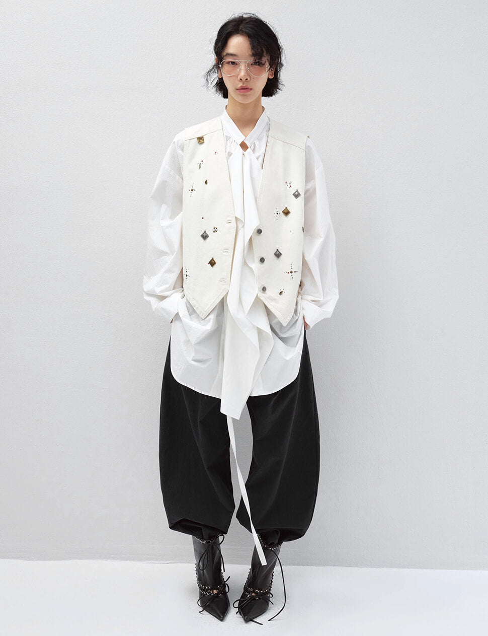 Black High Waist Barrel Leg Pants-PREORDER