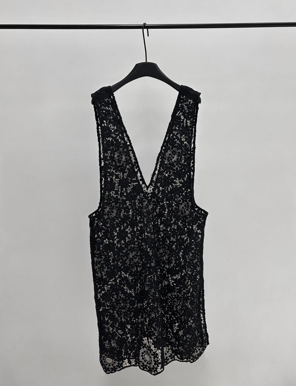 black lace tank dress Black Lace Halter Maxi Dress Black / 8