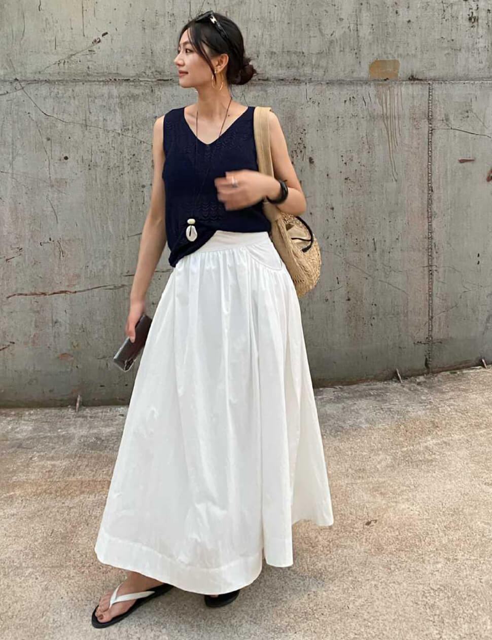 White Poplin Skirt -PREORDER