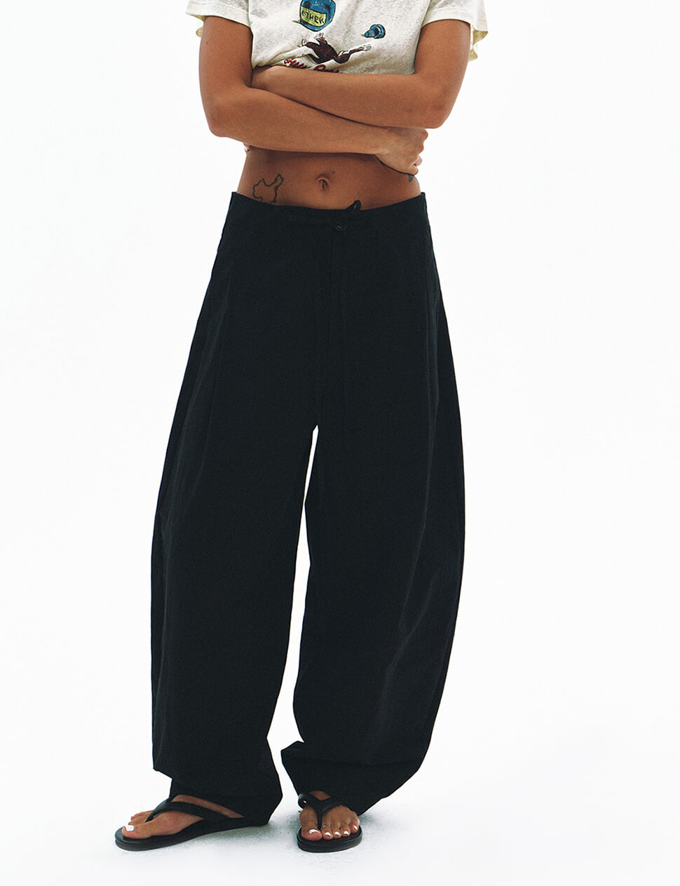 Oversized Drawstring Barrel Pants-PREORDER