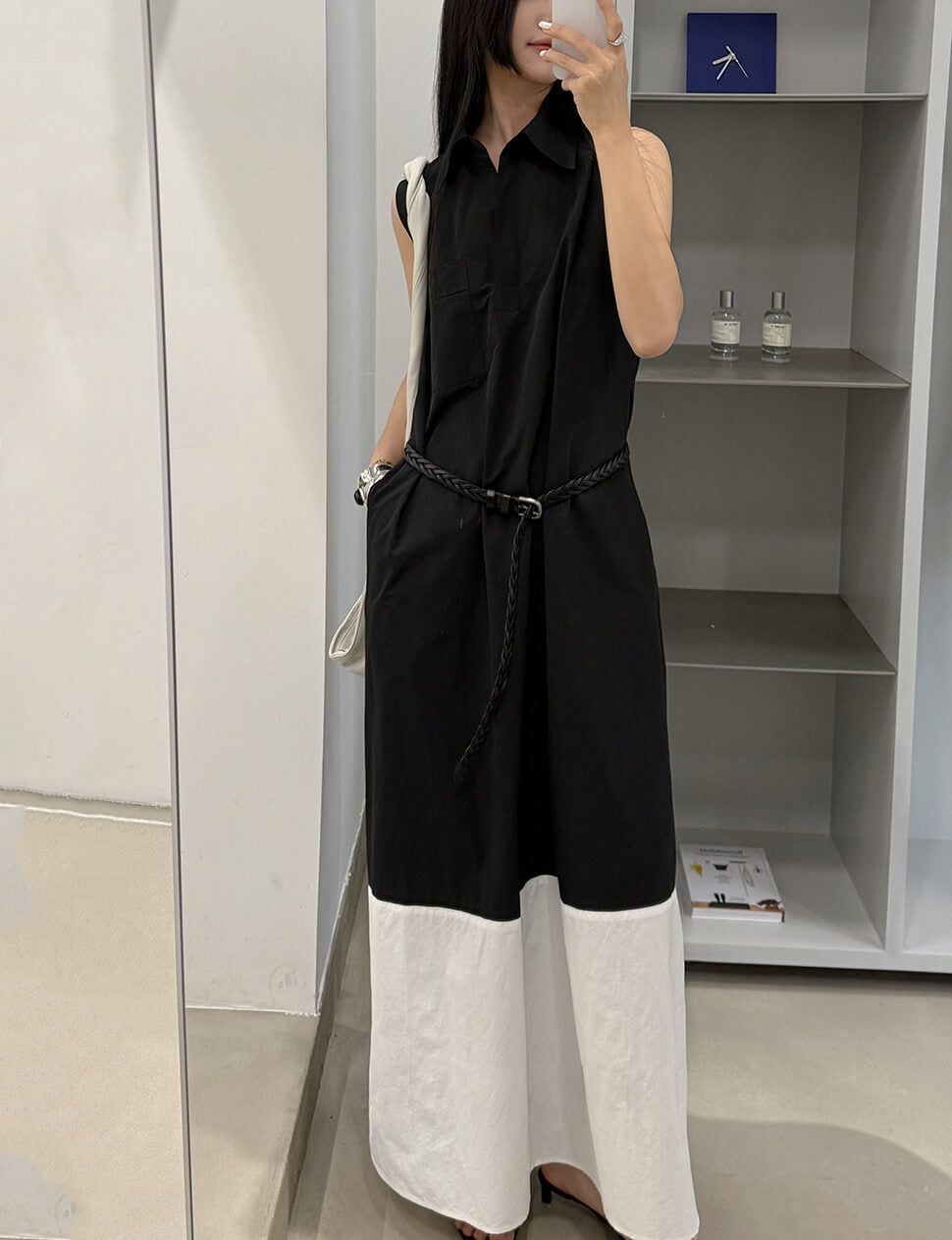 Black and White Collar Shirt Dress -PREORDER