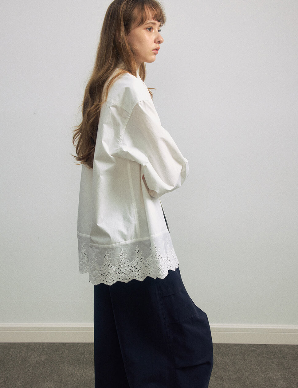 Lace Hem Shirt -PREORDER
