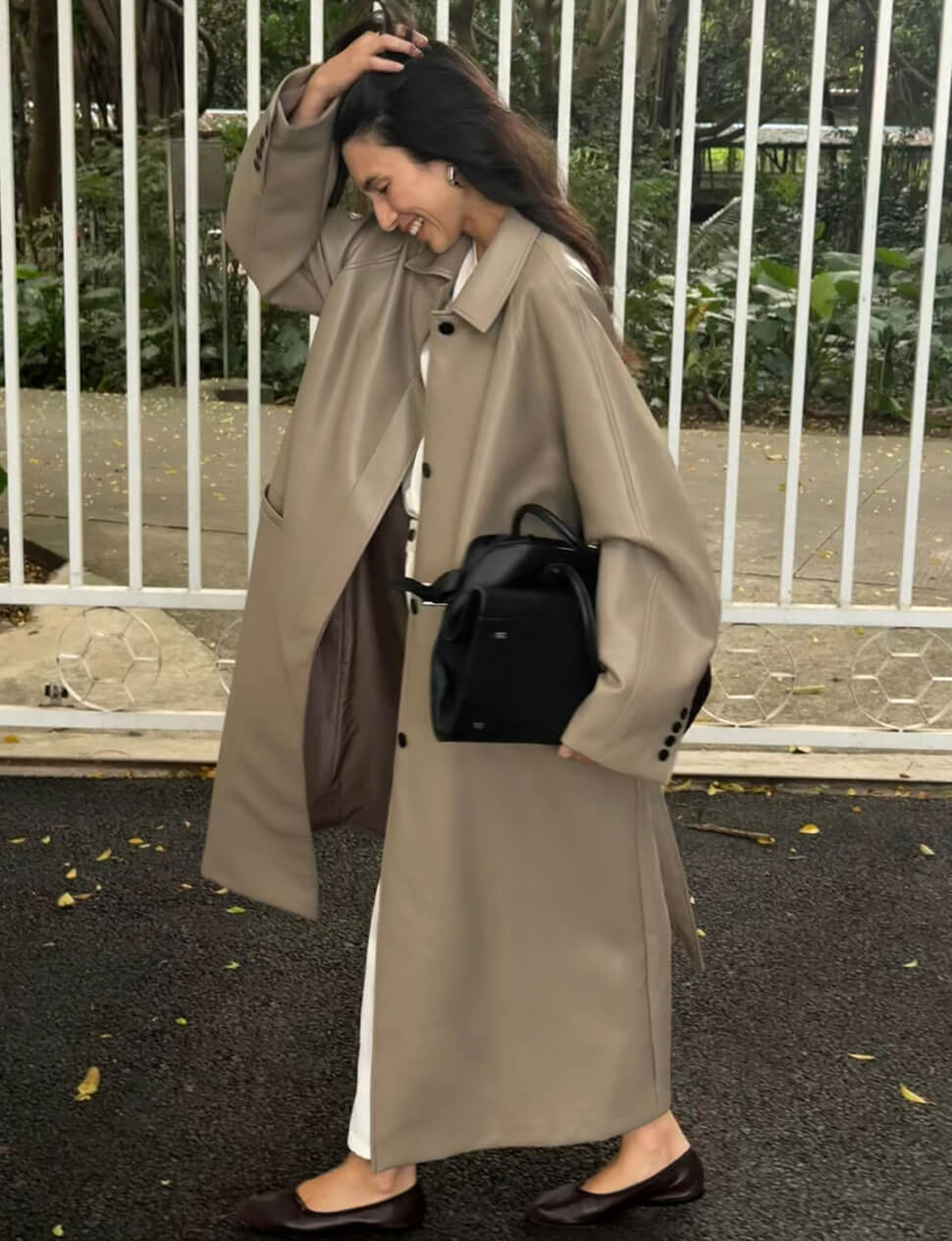 Pebble Oversized Leather Coat-PREORDER