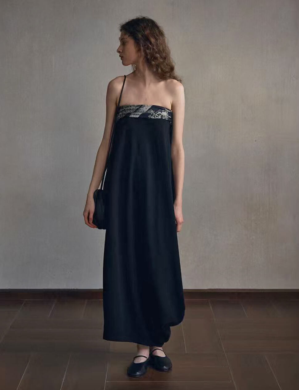 Black Strapless Cocoon Scarf-Tie Dress-PREORDER