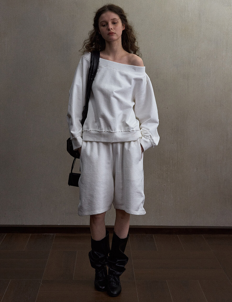 White Sweat Bermuda Shorts-PREORDER