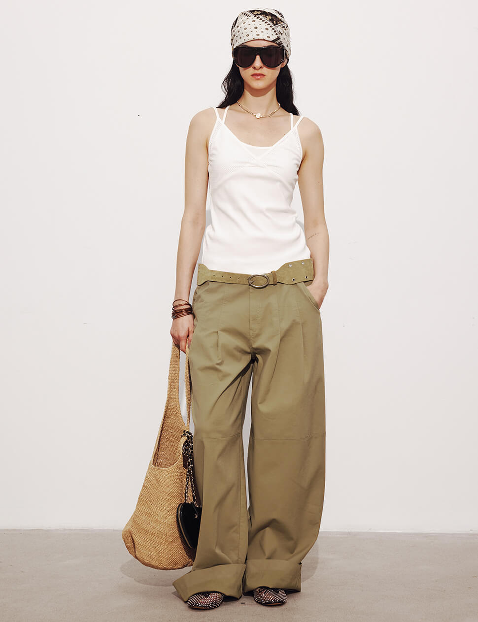Baggy Khaki Button Pants