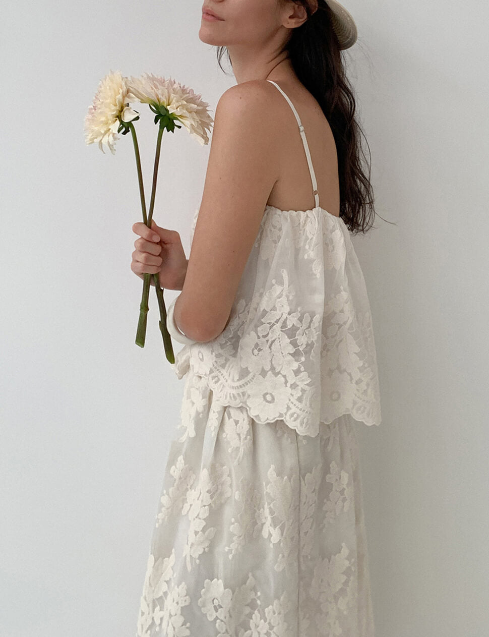 Lace Ruffle Cami-PREORDER