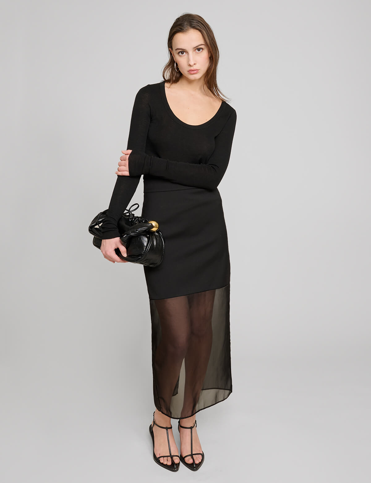 Black Sheer Bottom Skirt Black Sheer Bottom Skirt