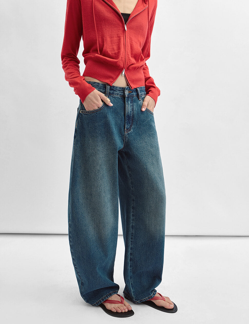 Oversized Barrel Leg Jeans in Vintage Wash-PREORDER