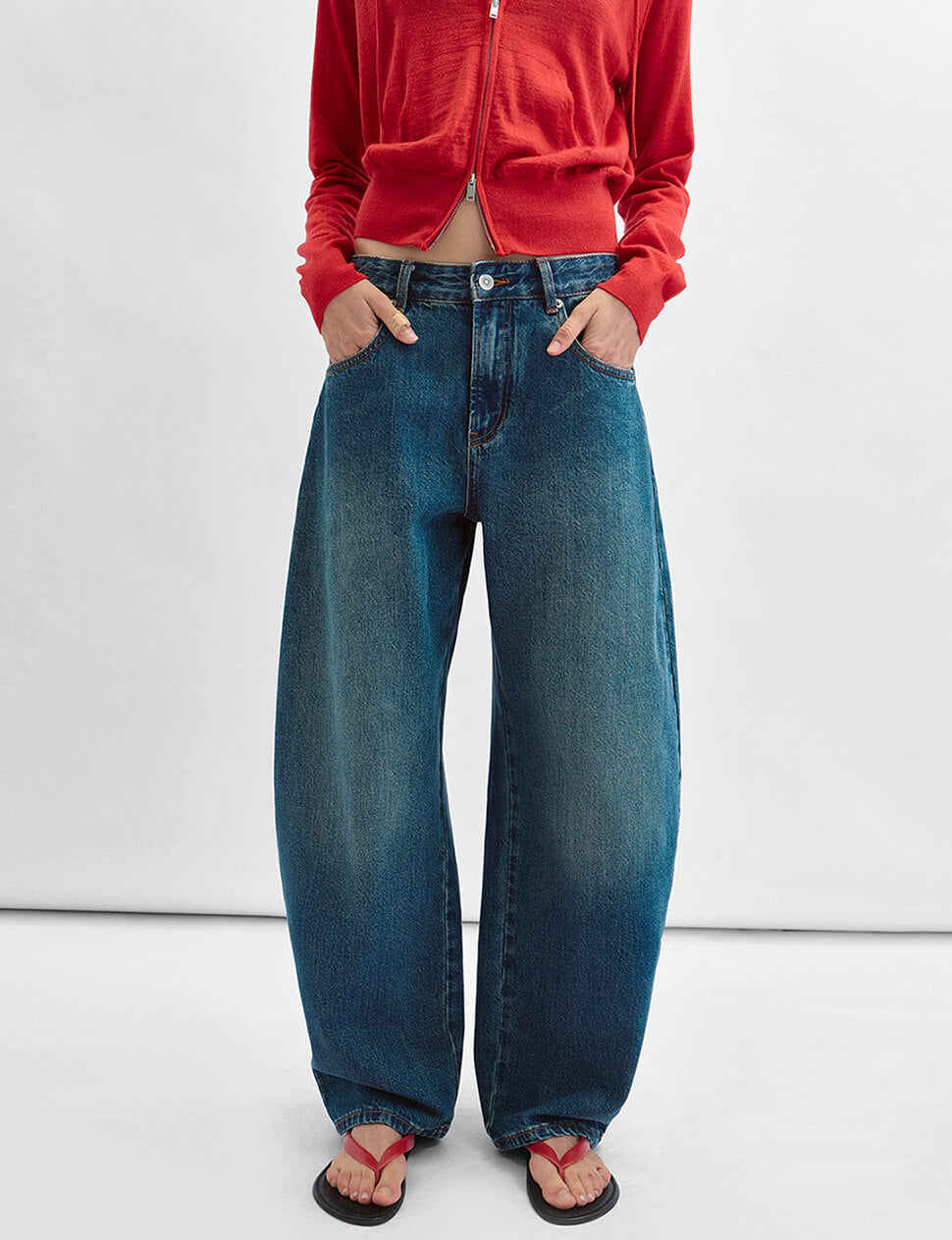 Oversized Barrel Leg Jeans in Vintage Wash-PREORDER