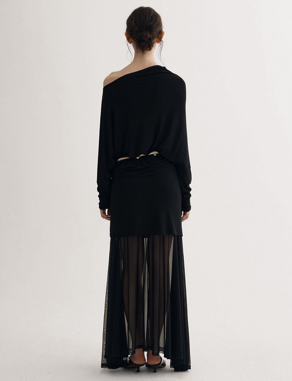 Black Semi Sheer Tube Skirt -PREORDER Black Semi Sheer Tube Skirt -PREORDER