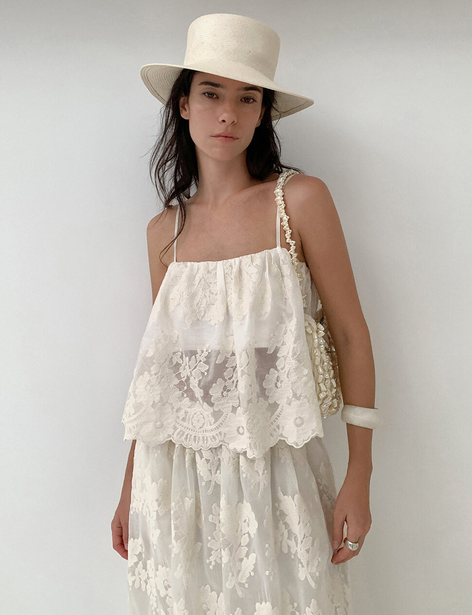 Lace Ruffle Cami-PREORDER